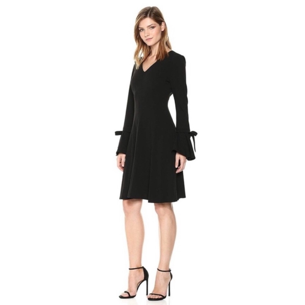 Calvin Klein V Neck Bell Sleeve Dress